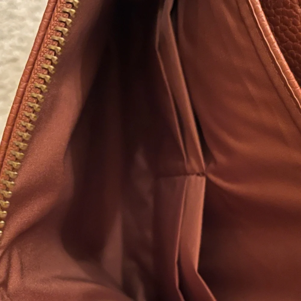 Freshly Picked Brown Pebbled Leather Wristlet Clutch